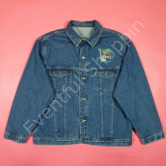 Vintage Pointer Brand Union AFL CIO NYC Trucker Jacket Mens 2XL Denim 1980s USA - Picture 2 of 9